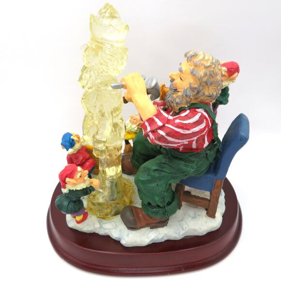 Light Up Santa Ice Carving Workshop Figurine Elves Christmas Decoration 7.5"T - Picture 3 of 12